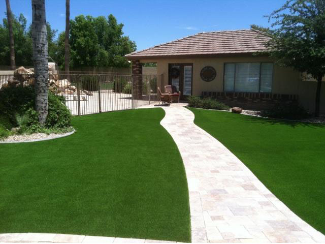 Plastic Grass Chuichu, Arizona, Small Front Yard Landscaping